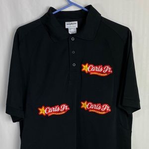 Carl's Jr. Shirt Work Short Sleeve Black Medium‎